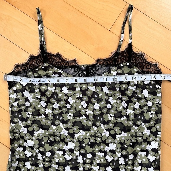 PAPER Label Brand Eyelash Lace Trim Floral Satin Cami - Picture 7 of 10